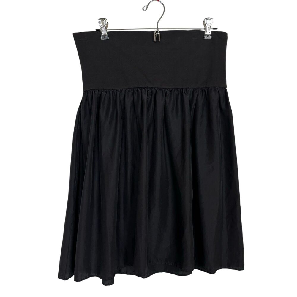 Ann Taylor Black Silk Skirt Women's Small Wide Waistband